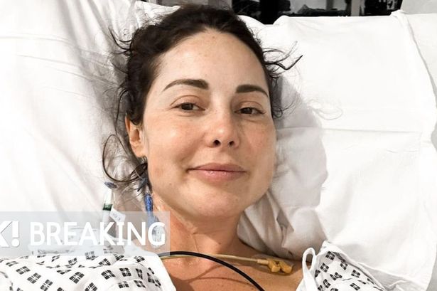 Louise Thompson shares snap from hospital bed as she reveals she was losing ‘cups of blood’ on holiday