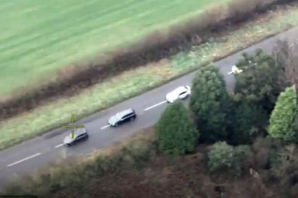 Helicopter footage shows police swoop on crook ‘in the act’ with naughty Kinder Egg