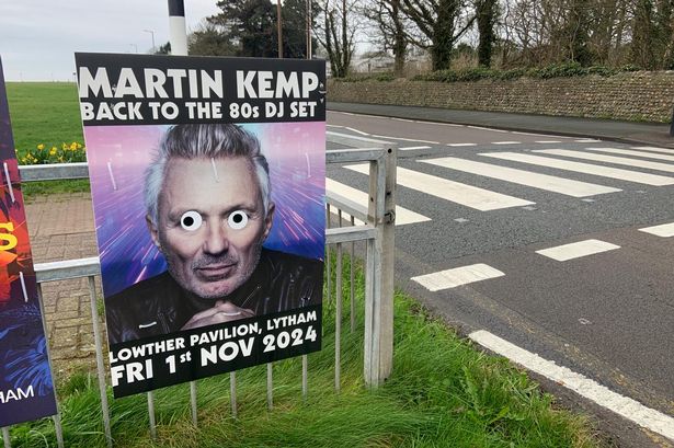 Lytham branded ‘hotbed of crime’ as Martin Kemp posters vandalised with googly eyes