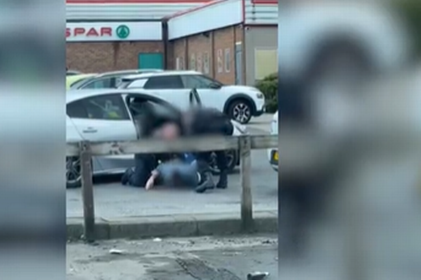 Police investigating footage of officer ‘kicking suspect in head’ outside Spar shop