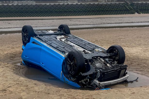 Drivers mocked after cars stuck on Blackpool beach destroyed by waves