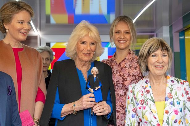 Queen Camilla’s cheeky six-word response as she’s presented with Barbie of herself