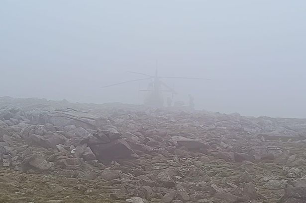 Air ambulance helicopter stuck on Scafell Pike for two days due to fog