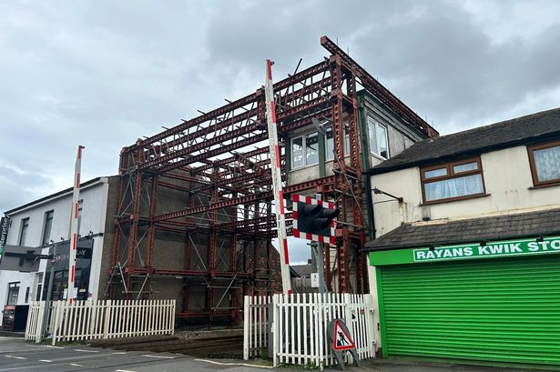 Eyesore scaffolding holding up level crossing signal box could be in place ‘for 15 years’