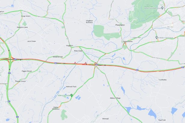 LIVE M65 ‘severe delays’ between Preston and Blackburn after crash