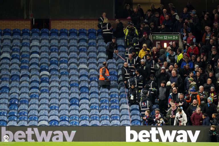 Burnley fans told to evacuate stand during Premier League clash