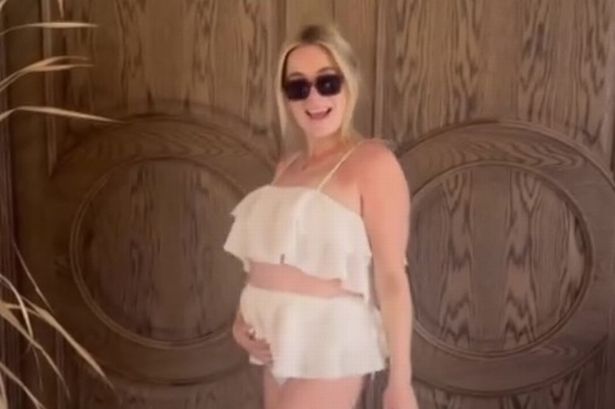 This Morning’s Sian Welby cradles growing baby bump in bikini on holiday with fiancé