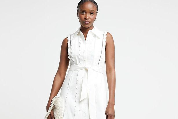 River Island’s new scalloped detail shirt dress is figure-flattering and perfect for summer