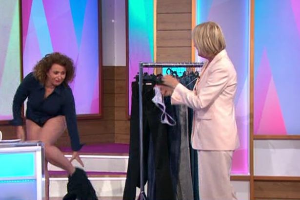 Loose Women star strips to her underwear live on TV leaving panel in hysterics