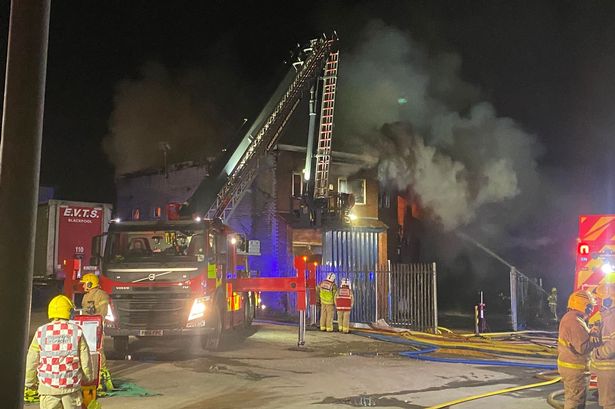 Poulton industrial estate fire latest as crews work through night to tackle huge blaze