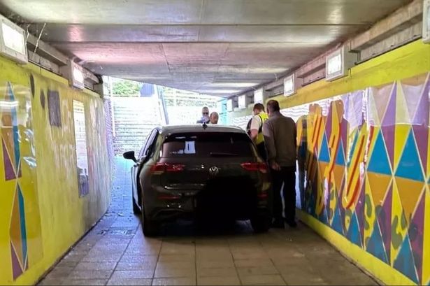 Daft driver leads police on high-speed cross-border chase… then gets lodged in a subway