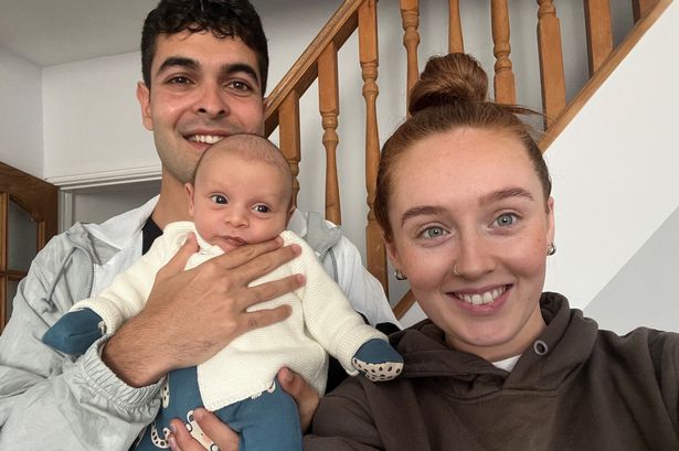 Sweet moment new dad meets two-month-old son for the first time at airport