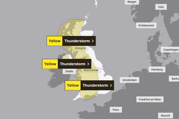 Yellow weather warning issued for north west