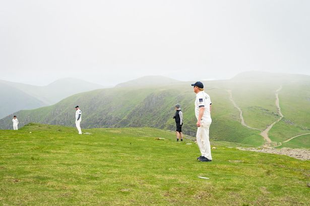 Amateur cricketers scale Helvellyn for a thrilling charity match at 3,116ft