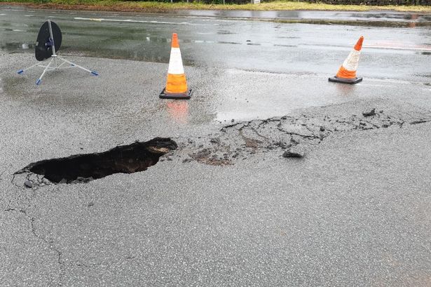 Emergency services on A683 as huge hole opens up near Kirkby Londale