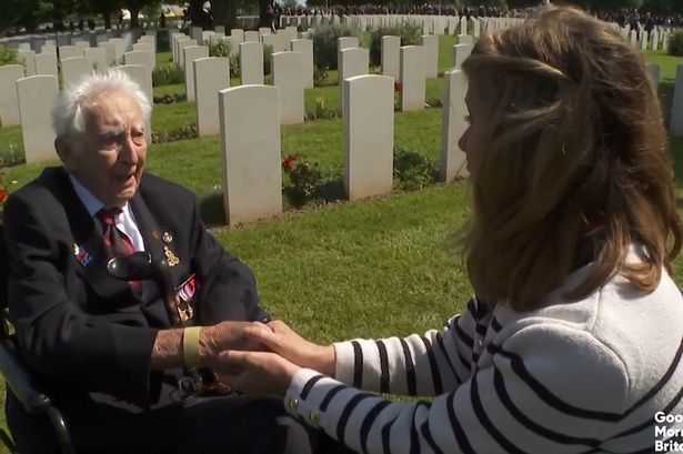 Kate Garraway tearfully comforted by D-Day veteran over Derek Draper in emotional scenes