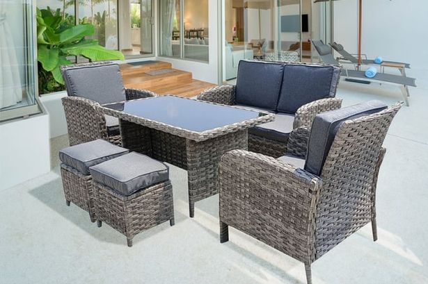 6-seater rattan garden furniture set perfect for summer dining is half price today