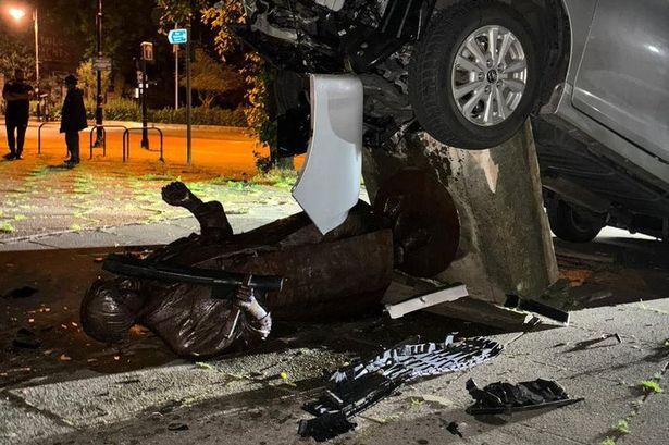 Beloved Victoria Wood statue smashed to ground as car ploughs into monument