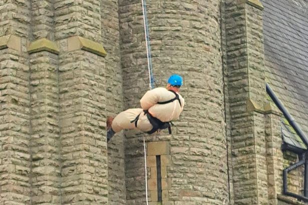 Thrill-seekers abseil down Rishton church town to raise money for much needed repairs