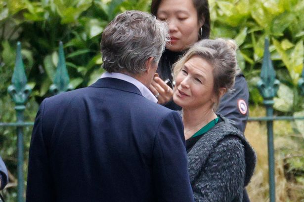 Bridget Jones heartbreak as Hugh Grant seen on set with Renee Zellweger in major hint she gets back with Daniel Cleaver