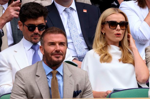 David Beckham and Katherine Jenkins share Wimbledon’s royal box – after his scathing email about her leaked