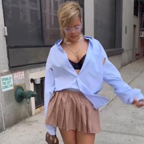 Rihanna flashes underwear to friends in playful video