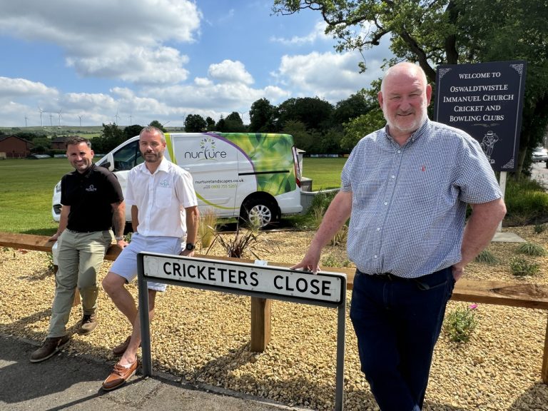 Oswaldtwistle cricket club front entrance transformed