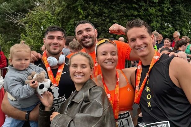 Adorable scenes as Molly-Mae Hague and Bambi support Tommy Fury after 10k charity run