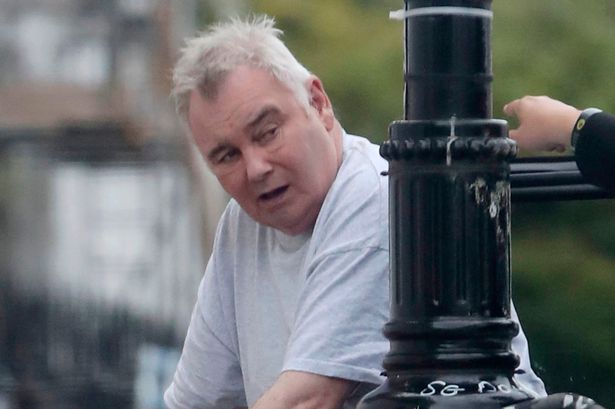 Fragile Eamonn Holmes seen using walking frame after meeting friends for lunch date