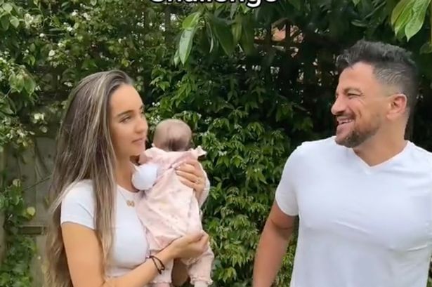 Peter Andre shows off adorable baby Arabella during TikTok challenge with stunning wife Emily