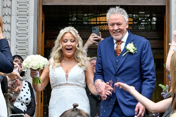 Wedding bells for iconic 80s pop star Paul Young as he and fiancé Lorna tie the knot in London