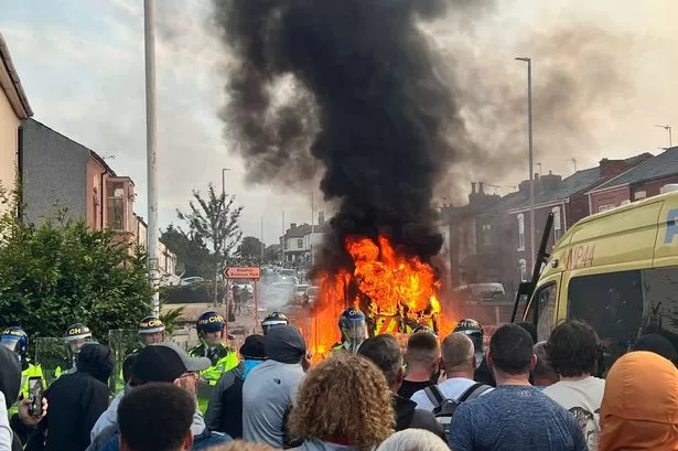 Southport protest sees ‘sickening’ scenes as police officer hurt and van on fire