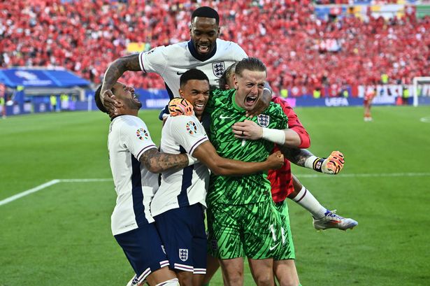 England keeper Jordan Pickford’s ‘cheat sheet’ water bottle that makes him deadly during penalties