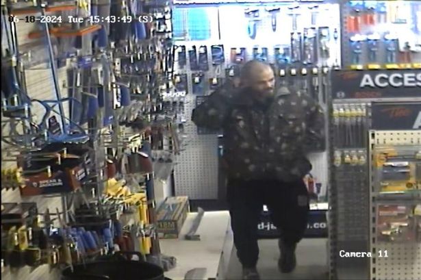 Police hunt man after ‘numerous items’ stolen from Accrington hardware store