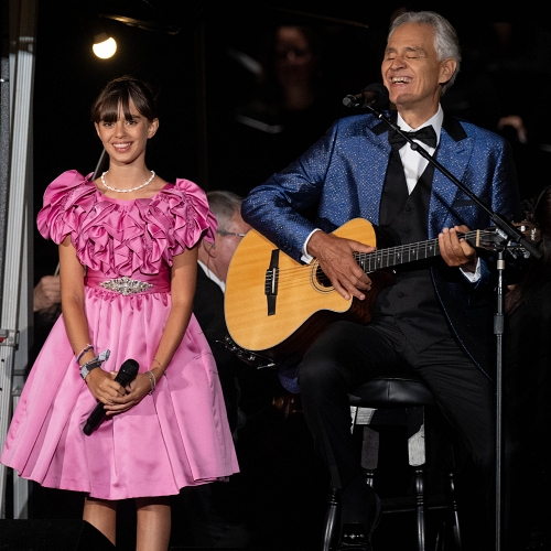 Andrea Bocelli joined on stage at BST Hyde Park by Hans Zimmer, Seal, Zucchero and daughter