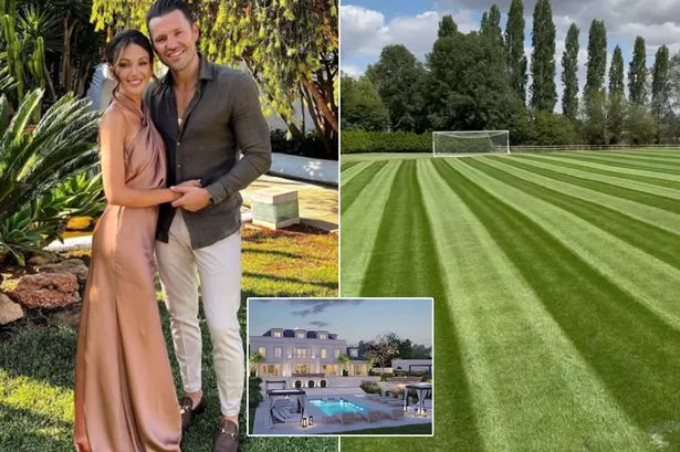 Mark Wright shows off football pitch that’s better than Wembley at his £3.5m Marbella-style mansion with Michelle Keegan