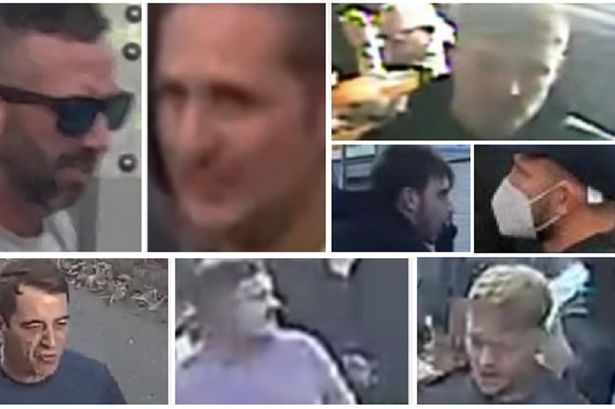 The faces of 8 men police want to speak to in connection with Southport riots