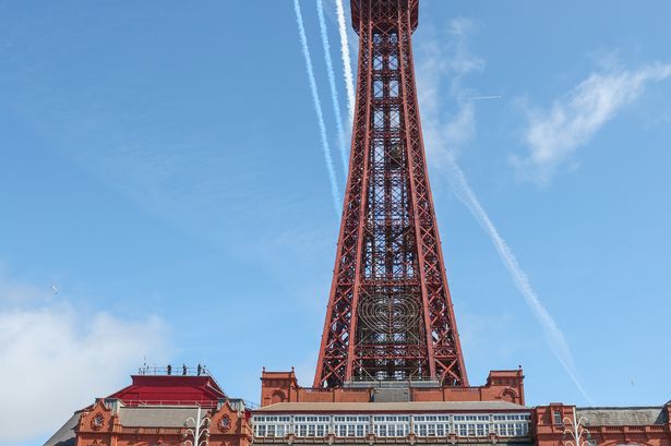 What time will you be able to see the Red Arrows over Lancashire on Sunday?