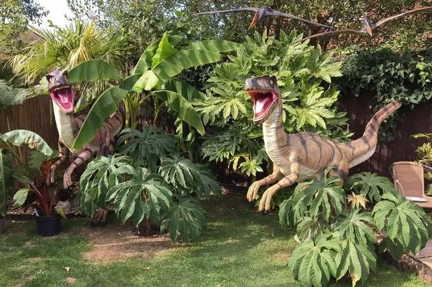 Dinosaur superfan spends £27K transforming garden into Jurassic Park – complete with 6ft T-Rex