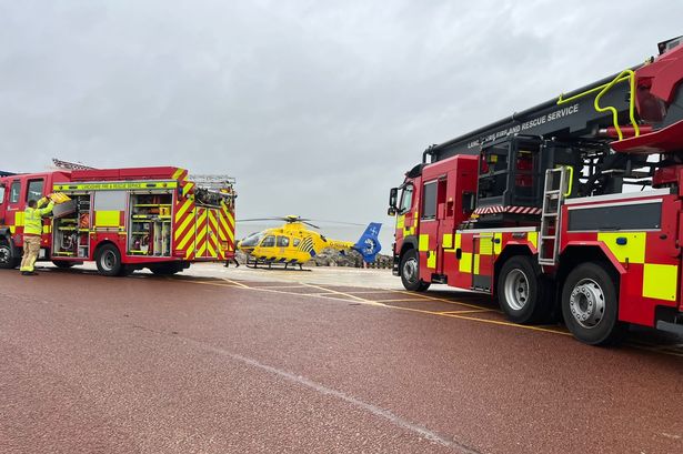 Person ‘struck between rocks’ on beach as air ambulance and fire crews scrambled