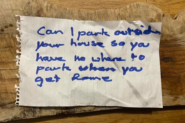 Drivers warned leaving angry notes on other cars could land them in trouble