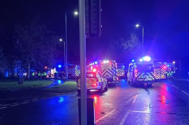 Fire engine smashes into wall ‘responding to emergency’ as road cordoned off