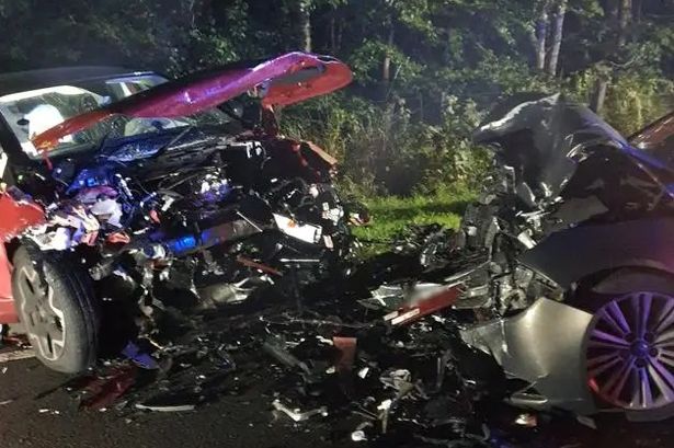 Horrific pictures show cars smashed after crash as man seriously injured in hospital