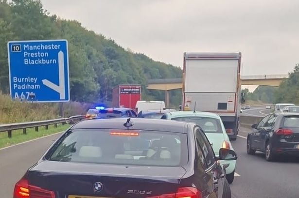 M65 live updates as crash closes motorway and causes severe delays