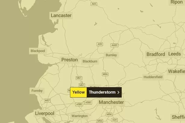 Met Office issues new 24-hour thunderstorm warning for whole of Lancashire