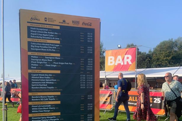 BBC Radio 2 in the Park: Bar prices for beer, cider, wine and soft drinks