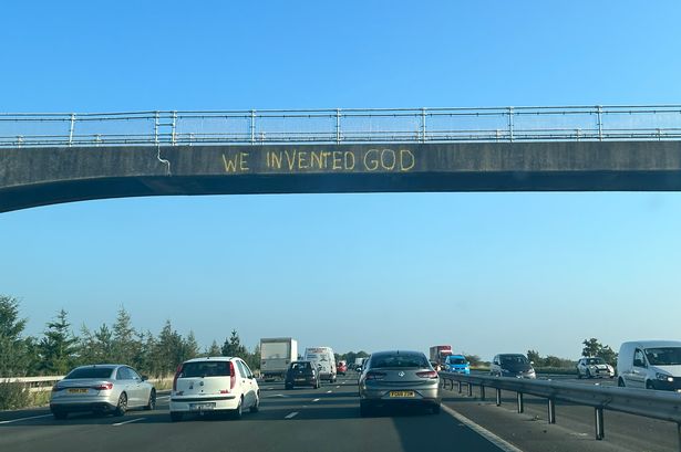 New ‘anti-religion’ graffiti on M6 as highways bosses warn of fatal crash fears