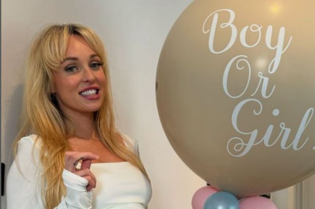 Jorgie Porter announces baby’s gender in cake-cutting reveal