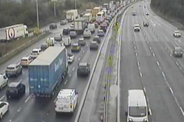 M6 live updates as three lanes closed and six miles of tailbacks on following crash