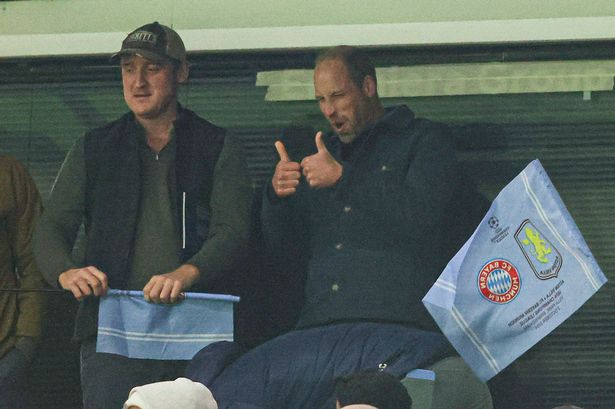 Prince William ‘loses his voice’ after cheering on his beloved Aston Villa – as royal seen celebrating in the stands